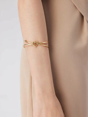 DOUBLE LAYERED KNOT OPEN BRACELET
