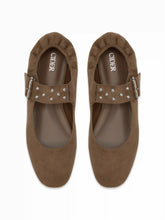 ADJUSTABLE STRAP FAUX SUEDE FLATS