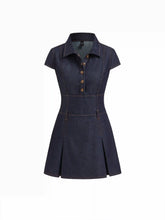 Denim Collar Button Mini Dress