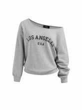 Los Angeles Terry Asymmetrical Neck Oversized Sweatshirt