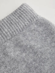 Knit Wool-blend Asymmetrical Neck Long Sleeve Sweater & Low Rise Shorts Set