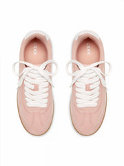 LACE-UP FAUX SUEDE SNEAKERS