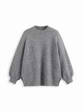 Knit Wool-blend Split Oversized Long Sleeve Top