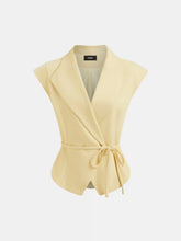 Collar V-neck Knotted Blazer Vest