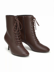 LACE UP STILETTO ANKLE BOOTS