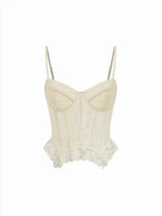 Lace Floral Bowknot Corset Bralette