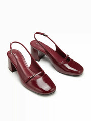 ADJUSTABLE STRAP SLINGBACK CHUNKY HEELS