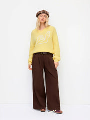 Denim Low Rise Pleated Wide Leg Jeans With Belt