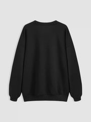 Cotton-blend Cat Graphic Round Neckline Long Sleeve Oversized Sweatshirt