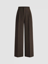 Mid Rise Pleated Wide Leg Trousers