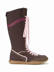 TWO-TONE LACE-UP BOXING BOOTS