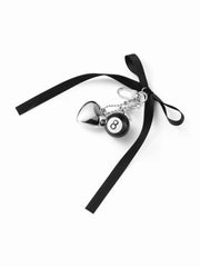 NUMBER BALL & BOWKNOT & HEART KEYCHAIN