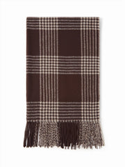 PLAID FRINGED SCARF