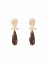 TWO-TONE MARBLED TEXTURED WATER DROP EARRINGS