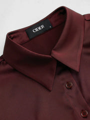Satin Collar Short Sleeve Shirt