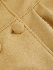 Suede Collar Puff Short Sleeve Button Mini Dress