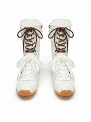 TWO-TONE LACE-UP BOXING BOOTS