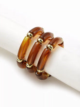 3PCS BAMBOO TUBE RESIN BRACELET SET