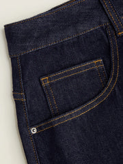 Cider Stretch Denim Mid Rise Plaid Roll Hem Straight Leg Jeans Curve & Plus