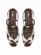 COWHIDE PRINT SLINGBACK MARY JANE FLATS