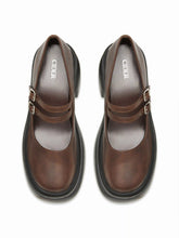 CHUNKY HEELED DOUBLE BUCKLE LOAFERS
