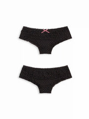5 PCS Lace Mid Rise Lettuce Trim Bowknot Brief