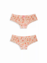 5 PCS Lace Mid Rise Lettuce Trim Bowknot Brief
