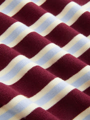 Knit Asymmetrical Neck Striped Sweater