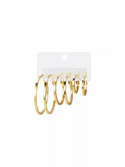 3 PAIRS CLASSIC HOOP EARRINGS SET