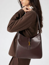 PUSH-LOCK DECOR FAUX LEATHER TOTE BAG