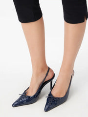BOWKNOT POINTED TOE SLINGBACK HEELS