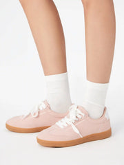 LACE-UP FAUX SUEDE SNEAKERS