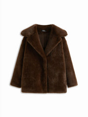 Faux Shearling Collar Oversized Jacket