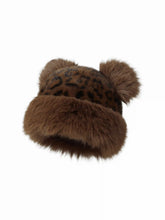 LEOPARD PRINT & BEAR EAR BUCKET HAT