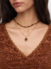 GEMSTONE & BEADED LAYERED NECKLACE