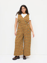 V-neck Floral Geometric Jumpsuit Curve & Plus