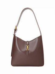 PUSH-LOCK DECOR FAUX LEATHER TOTE BAG