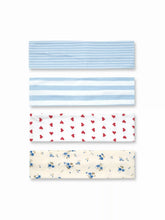 4PCS STRIPED & HEART & FLOWER HEADBAND SET