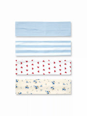 4PCS STRIPED & HEART & FLOWER HEADBAND SET