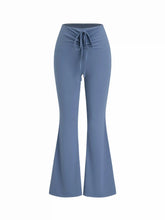 Mid Rise Solid Flared Long Active Leggings
