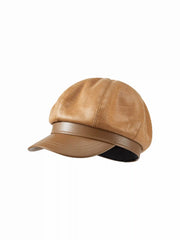 FAUX LEATHER BERET HAT