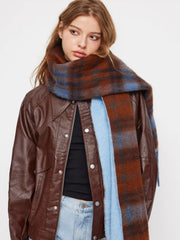 PLAID FRINGED SCARF