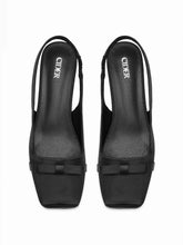 BOWKNOT SQUARE TOE SATIN HEELS