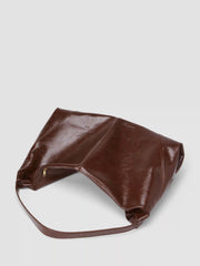 RECTANGULAR FAUX LEATHER TOTE BAG