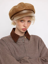 FAUX LEATHER BERET HAT