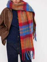 PLAID FRINGED SCARF