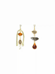 IRREGULAR GEMSTONE DROP EARRINGS