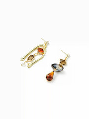 IRREGULAR GEMSTONE DROP EARRINGS