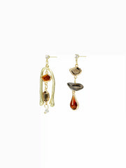 IRREGULAR GEMSTONE DROP EARRINGS
