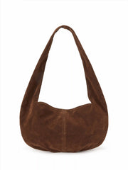 STUDDED FAUX SUEDE SHOULDER BAG